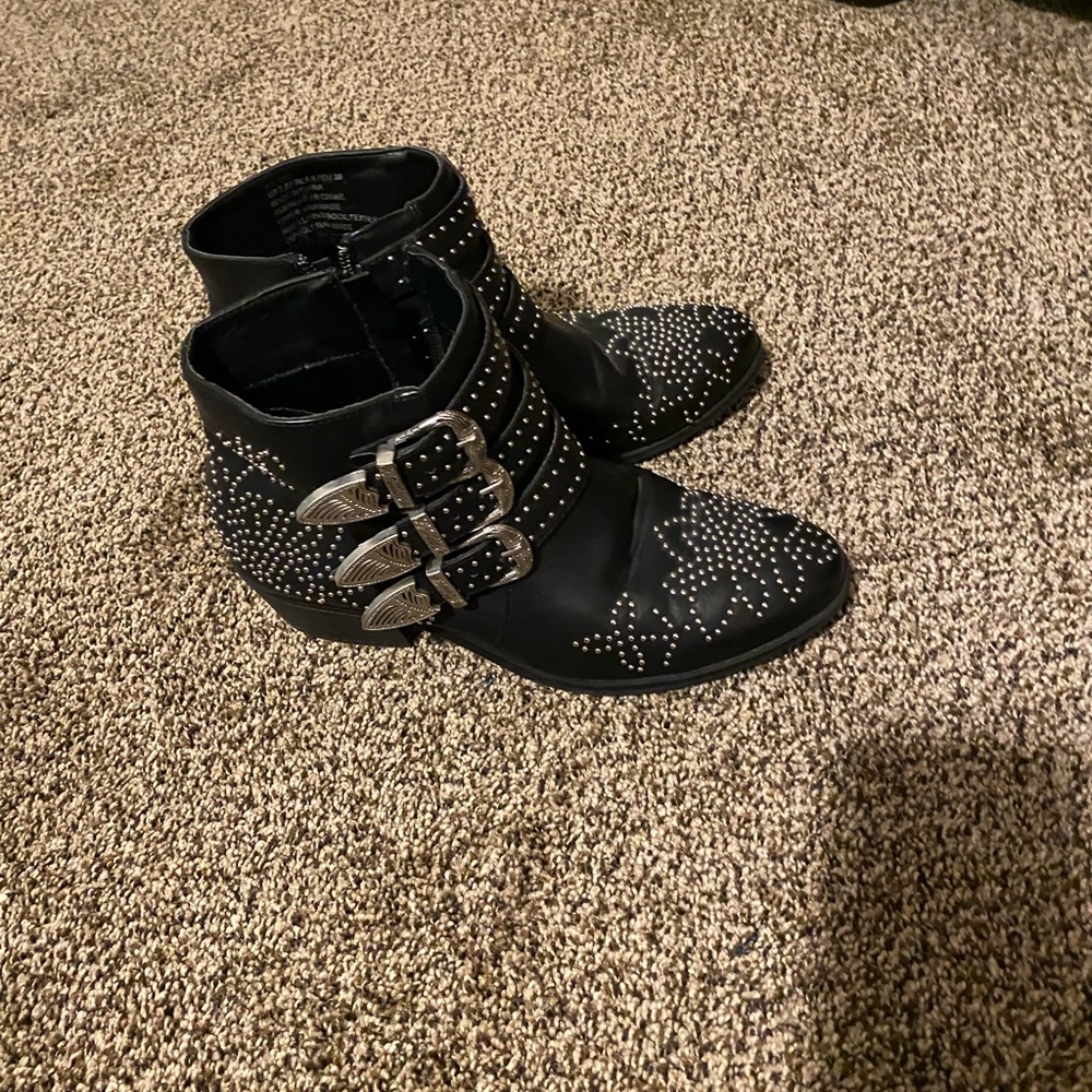 Black studded boots